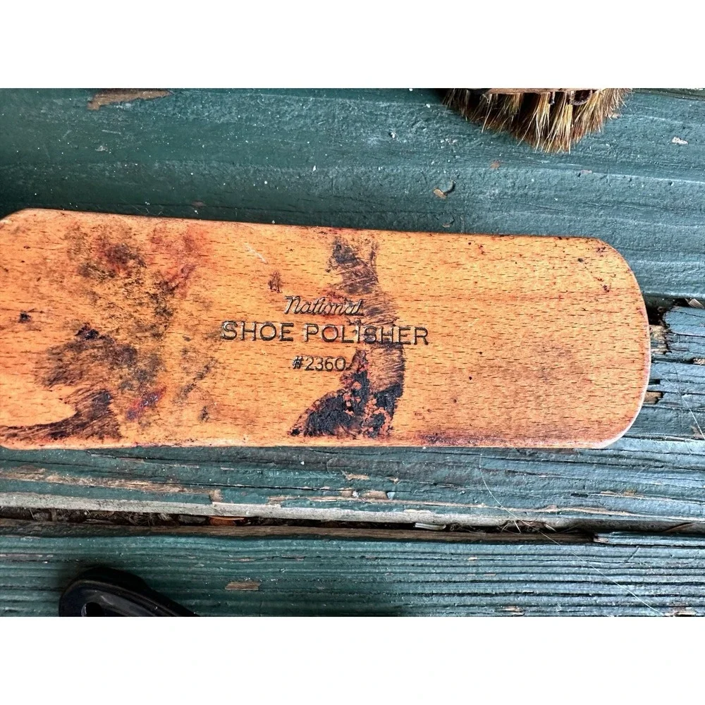 Shoe Shining Brushes Lot of 9 Horse Hair Shoe Polishing Brushes Vintage